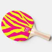 Hot Pink Neon Yellow Zebra Stripe Bold Y2K  卓球ラケット (横)