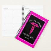 Hot Pink Nurse Medical Caduceus Personalized プランナー手帳 (ディスプレー)
