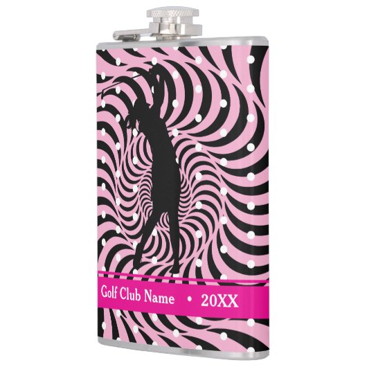 Hot Pink Opti-Dot "Birdie Juice" Bottle Flask フラスク (左)