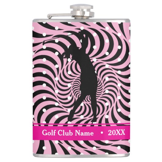 Hot Pink Opti-Dot "Birdie Juice" Bottle Flask フラスク (正面)