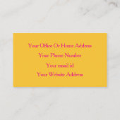 Hot Pink Orange Golden Gold Yellow Event Planner 名刺 (裏面)