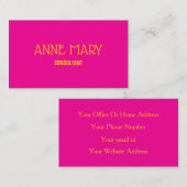 Hot Pink Orange Modern Professtional Trendy Girly 名刺 (正面/裏面)