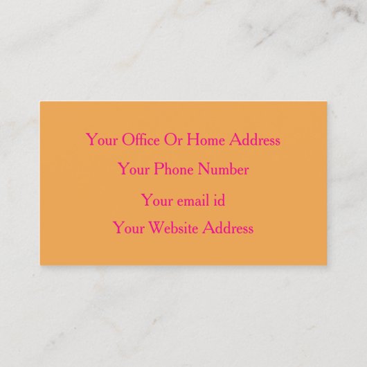 Hot Pink Orange Trendy Modern Event Planner 名刺 (裏面)