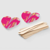 Hot Pink Outta Control heart hand fans ハンドファン (組立なし)