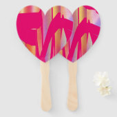 Hot Pink Outta Control heart hand fans ハンドファン (正面&裏面)