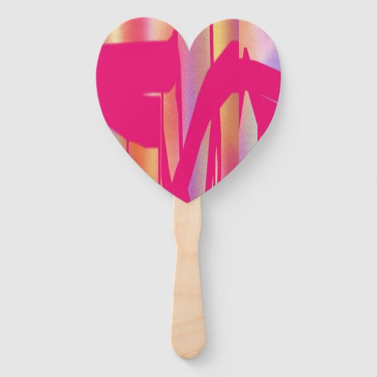 Hot Pink Outta Control heart hand fans ハンドファン (正面)