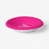 Hot Pink Paper Bowls Custom Printed Business Logo ペーパーボウル (傾斜あり)
