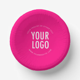 Hot Pink Paper Bowls Custom Printed Business Logo ペーパーボウル