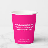 Hot Pink Paper Cups Custom Business Logo 8 oz 紙コップ (裏面)