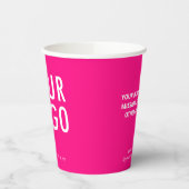 Hot Pink Paper Cups Custom Business Logo 8 oz 紙コップ (左)