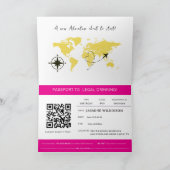 Hot Pink Passport Style 21st Birthday Party  案内状 (内部)