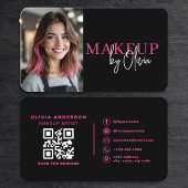 Hot Pink Photo Makeup Artist QR Code 名刺