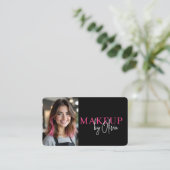 Hot Pink Photo Makeup Artist QR Code 名刺 (スタンド正面)