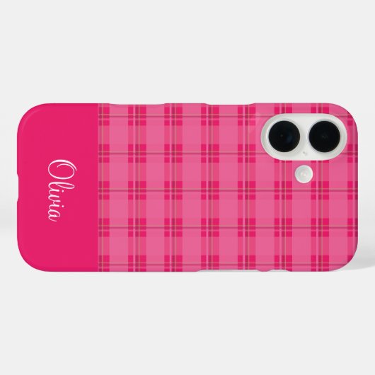 Hot Pink Plaid Case-Mate iPhoneケース (裏面 (横))