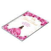 Hot Pink Princess Quinceañera Guest Book ノートブック (左側)