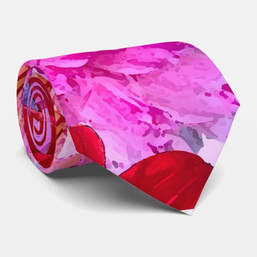 Hot Pink Purple Abstract Floral Dahlia Pattern ネクタイ (ロール)