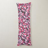Hot pink, purple and black camo abstract ボディピロー (裏面 (縦))