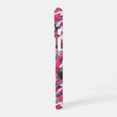 Hot pink, purple and black camo abstract iPhone 16ケース (左側面)