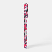 Hot pink, purple and black camo abstract iPhone 16ケース (右側面)