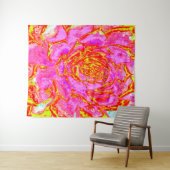 Hot Pink, Red and Yellow Succulent Sedum Rosette タペストリー (インサイチュ(横))