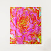 Hot Pink, Red and Yellow Succulent Sedum Rosette タペストリー (正面)