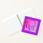 Hot Pink、Red、Purple、Orange Journalの「LOVE」 ノートブック (内部)