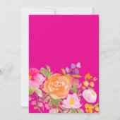 Hot Pink romantic summer floral sweet 16 招待状 (裏面)