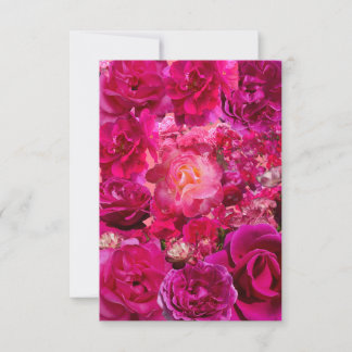 Hot Pink Rose Collage  ノートカード
