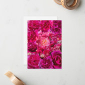 Hot Pink Rose Collage  ノートカード (正面/裏面インサイチュ)