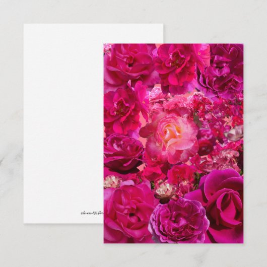 Hot Pink Rose Collage  ノートカード (正面/裏面)