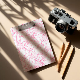 Hot Pink Scribble Cats – modern cute Pattern クリップボード