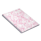 Hot Pink Scribble Cats – modern cute Pattern ノートブック (右側)