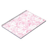 Hot Pink Scribble Cats – modern cute Pattern ノートブック (左側)