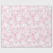 Hot Pink Scribble Cats – modern cute Pattern ラッピングペーパー (フラット)