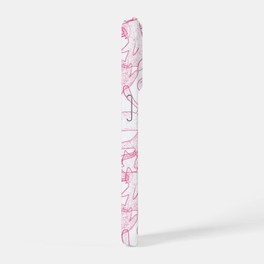 Hot Pink Scribble Cats – modern cute Pattern iPhoneケース (右側面)