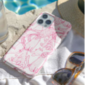 Hot Pink Scribble Cats – modern cute Pattern iPhoneケース