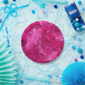 Hot Pink Sequin ペーパープレート (パーティー)