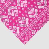 Hot Pink Snowflake & Floral Fair Isle Christmas 薄葉紙 (詳細)
