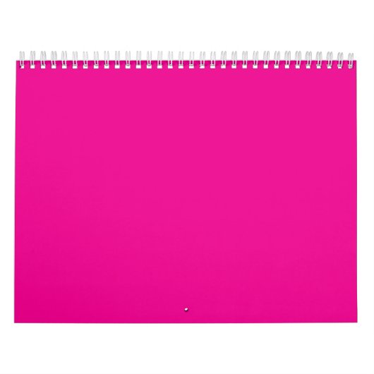 Hot Pink Solid Color Background | Vibrant Design カレンダー (カバー)