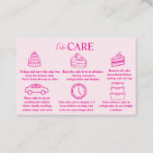 Hot Pink Sparkle Feminine Branding Cake Care  名刺 (正面)