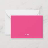 Hot Pink Two Border Minimalist Name Monogram ノートカード (裏面)