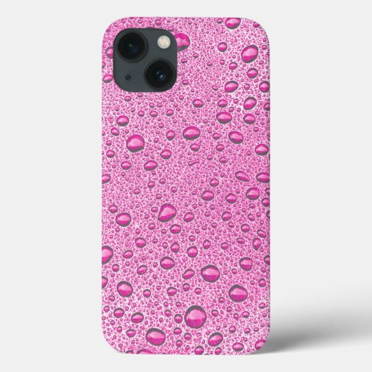 Hot pink water droplets Case-Mate iPhone case iPhoneケース (裏面)