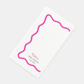Hot Pink Wave Frame Guest Towel Paper Napkin (コーナー)