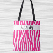 Hot Pink Wavy Animal Print Tote トートバッグ