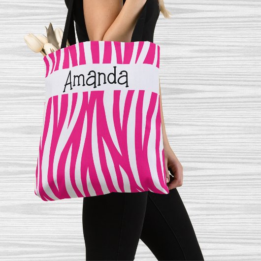 Hot Pink Wavy Animal Print Tote トートバッグ