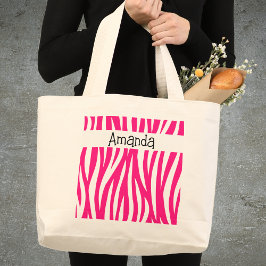 Hot Pink Wavy Animal Print Tote ラージトートバッグ