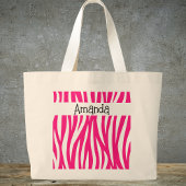 Hot Pink Wavy Animal Print Tote ラージトートバッグ