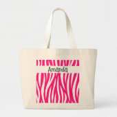 Hot Pink Wavy Animal Print Tote ラージトートバッグ (正面)