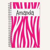 Hot Pink Wavy Animal Print Tote Sketch ノートブック (正面)