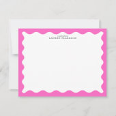 Hot Pink Wavy Frame Note Card 招待状 (正面)